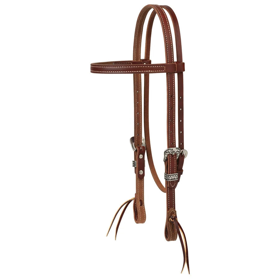 Weaver Leather Ken McNabb Diamond Browband Headstall - Horse Size, Premium Harness Leather