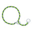 Weaver Leather Laced Chain Slip Collar featuring a chrome chain with vibrant neon green and black leather lacing. This quiet training collar provides better control during walks while being gentler on your dog's neck. A durable, heavy-duty dog collar ideal for obedience training and stylish pet gear.