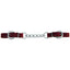 Weaver Leather burgundy latigo leather heavy-duty curb strap with a 4.5-inch single link chain. This premium horse tack accessory features adjustable burgundy leather ends with polished silver-tone buckles. Ideal for western bits, providing durable performance and a classic look for equestrian gear collections.