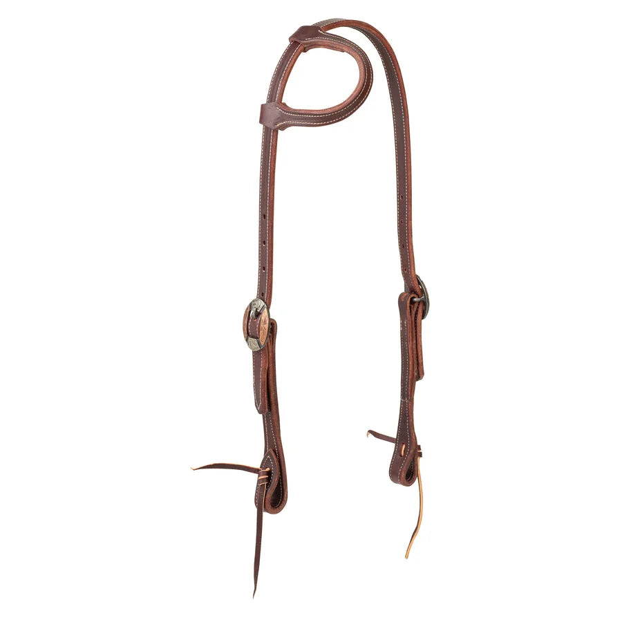 Weaver Leather Latigo Western Single Ear Headstall - Quality Leather with Buckle Ends