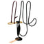 Weaver Leather Complete Mecate Set featuring a natural rawhide bosal, a burgundy leather hanger, and premium black rope mecate reins. Perfect for traditional western horse training and natural horsemanship, this bitless bridle setup includes a horsehair tassel and leather popper at the lead end. Professional-grade equestrian tack designed for durability and style in the show ring or on the trail.
