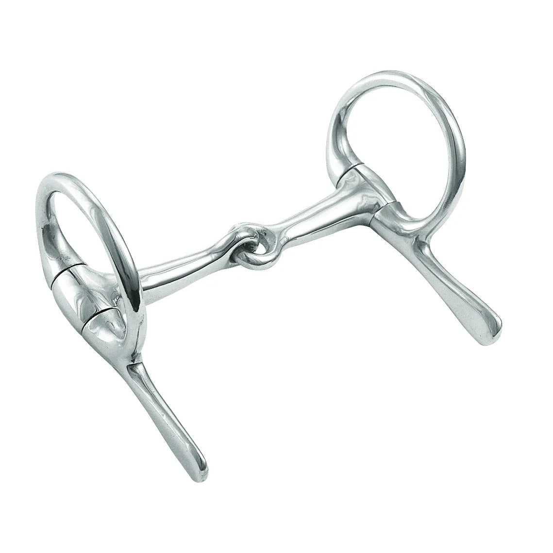 Weaver Leather Miniature Snaffle Bit in polished stainless steel. Featuring a 3.5-inch single jointed mouthpiece and half-cheek bars, this gentle training bit provides excellent control and stability for miniature horses. Durable, rust-resistant equestrian tack designed for comfort and precision.