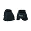 Black Weaver Leather No-Turn Bell Boots for horses, crafted from durable 2520D ballistic nylon for ultimate hoof and heel protection. These equestrian protective boots feature a secure hook-and-loop closure with a rubberized Weaver logo and a soft, padded collar to prevent rubbing. Ideal for high-performance riding, training, or turnout to safeguard against overreaching injuries.