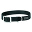 Black Terrain D.O.G. nylon dog collar by Weaver Leather featuring a durable silver-tone buckle and heavy-duty D-ring. This adjustable, high-performance dog collar is crafted from rugged webbing for outdoor adventures and daily walks. A stylish and secure choice for active pups, it combines professional-grade strength with a sleek, classic design.