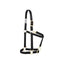 Black Weaver Leather Padded Nylon Horse Halter with elegant brass hardware. This adjustable large horse halter features a snap throat latch for easy use, a buckled crown piece, and soft padding for maximum comfort. High-quality equestrian gear and horse tack essential for daily handling, training, and transport.
