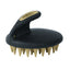 Weaver Leather Palm Curry in black and tan. This ergonomic horse grooming tool features large, flexible rubber teeth for deep cleaning and massaging livestock. The comfortable, contoured handle ensures a secure grip while removing mud and loose hair. Ideal for equestrians looking for a professional grooming finish, this durable curry comb is a must-have for any tack box or grooming kit.