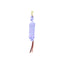 Durable Weaver Leather 10-foot Poly Cowboy Lead with a tri-color braid of light purple, light blue, and light green. This equestrian lead rope features a sturdy brass-plated snap and a classic brown leather popper. Perfect for horse grooming, leading, and training, adding a stylish pastel touch to your horse tack collection.