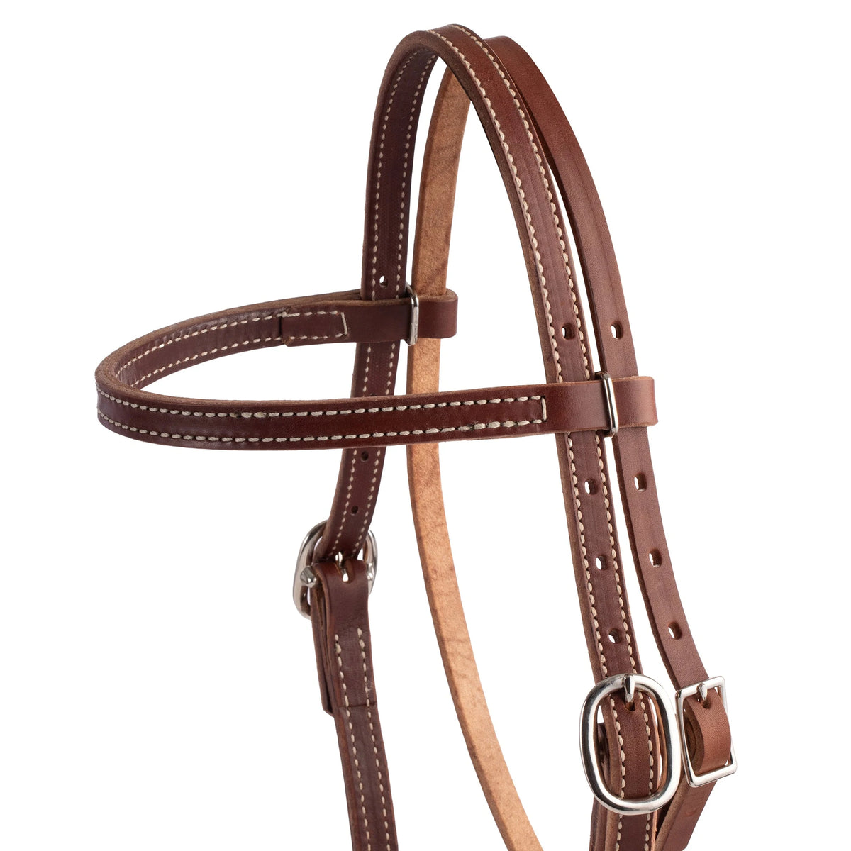 Weaver Leather Pony Doubled and Stitched Harness Leather Browband Headstall