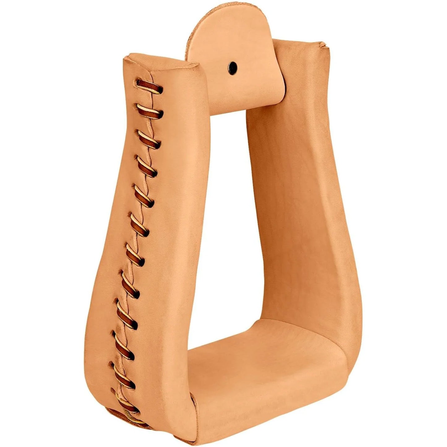 Weaver Leather Premium Leather Covered Roper Stirrups for Western Saddles - 3" Neck