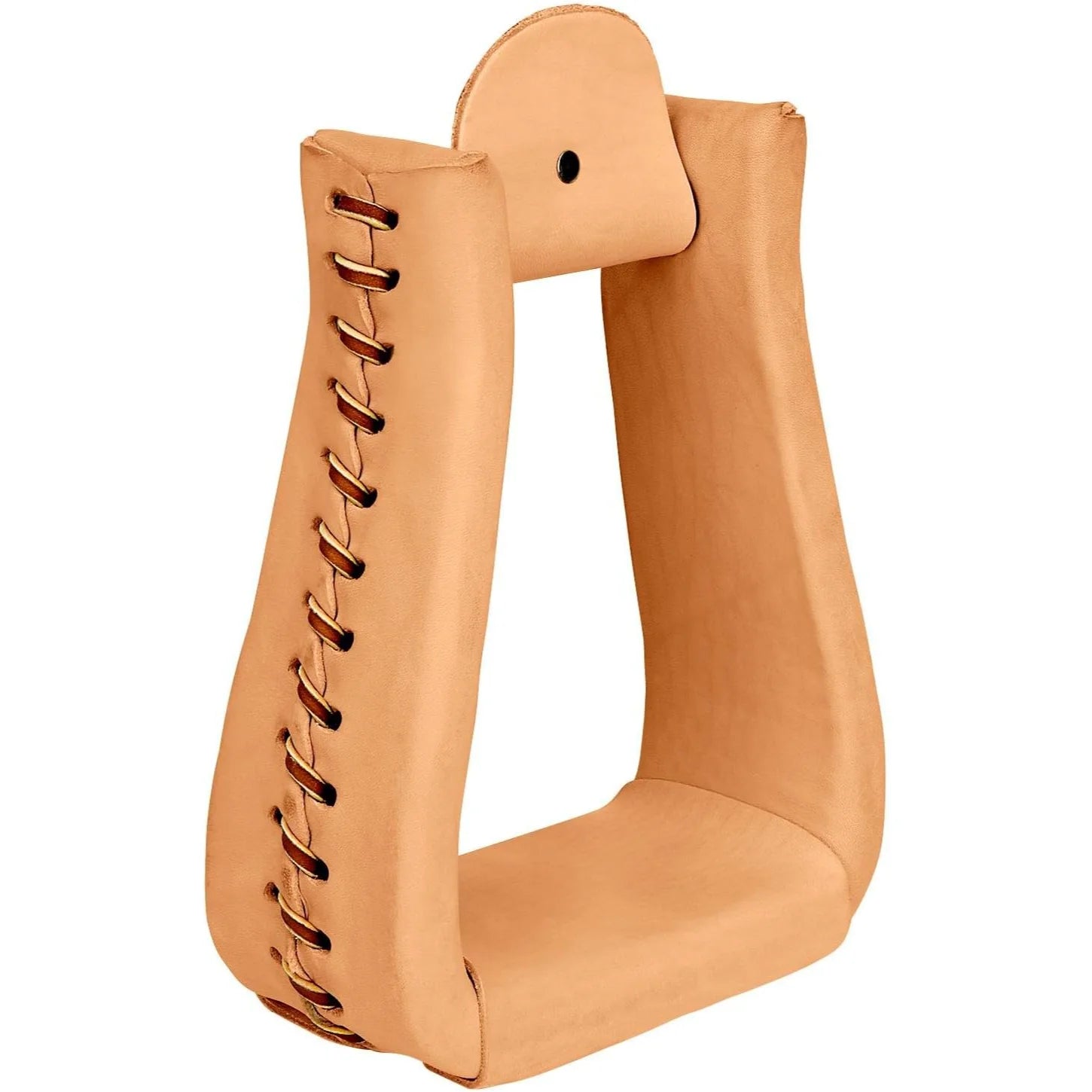 Weaver Leather Premium Leather Covered Roper Stirrups for Western Saddles - 3" Neck