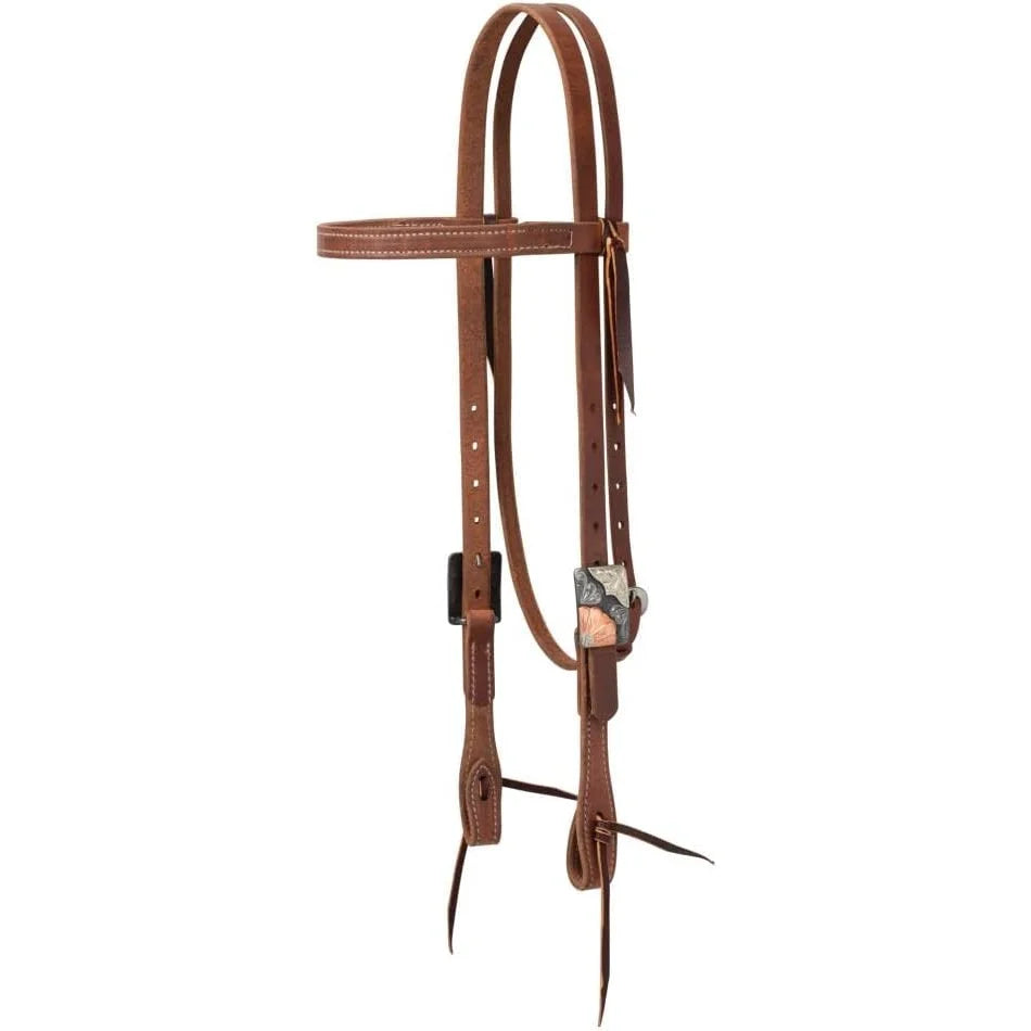 Weaver Leather ProTack Browband Headstall - Extra Heavy Duty Oiled Leather