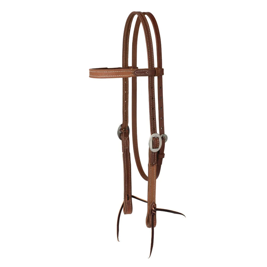 Weaver Leather Roughout Oiled Browband Headstall - Durable Western Working Tack