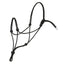 Weaver Leather Silvertip #95 Rope Halter in black. This professional, hand-tied horse halter features a one-piece design with strategically placed knots for precise control and training. Durable rope construction includes a finished silver metal tip on the tie end and a bottom loop for lead rope attachment. High-quality equestrian tack ideal for groundwork and everyday horse handling.
