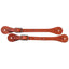 Weaver Leather Single-Ply Spur Straps crafted from durable reddish-brown leather. These western riding accessories feature adjustable silver-tone buckles and pre-punched holes for a custom fit on equestrian boots. A reliable pair of classic spur straps designed for daily ranch work, trail riding, or competition, showcasing a clean, single-ply design with tear-drop ends for easy attachment. Ideal high-quality gear for horse enthusiasts and western riders.