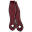 Weaver Leather Slobber Straps crafted from rich Chestnut English Bridle Leather. This pair of equestrian accessories features classic white contrast stitching and smooth, hand-finished black edges. Designed with a traditional tapered teardrop shape and single pre-punched holes for secure attachment to horse bits and reins. These durable Western riding tack essentials offer a professional, high-quality look for any bridle or headstall setup.