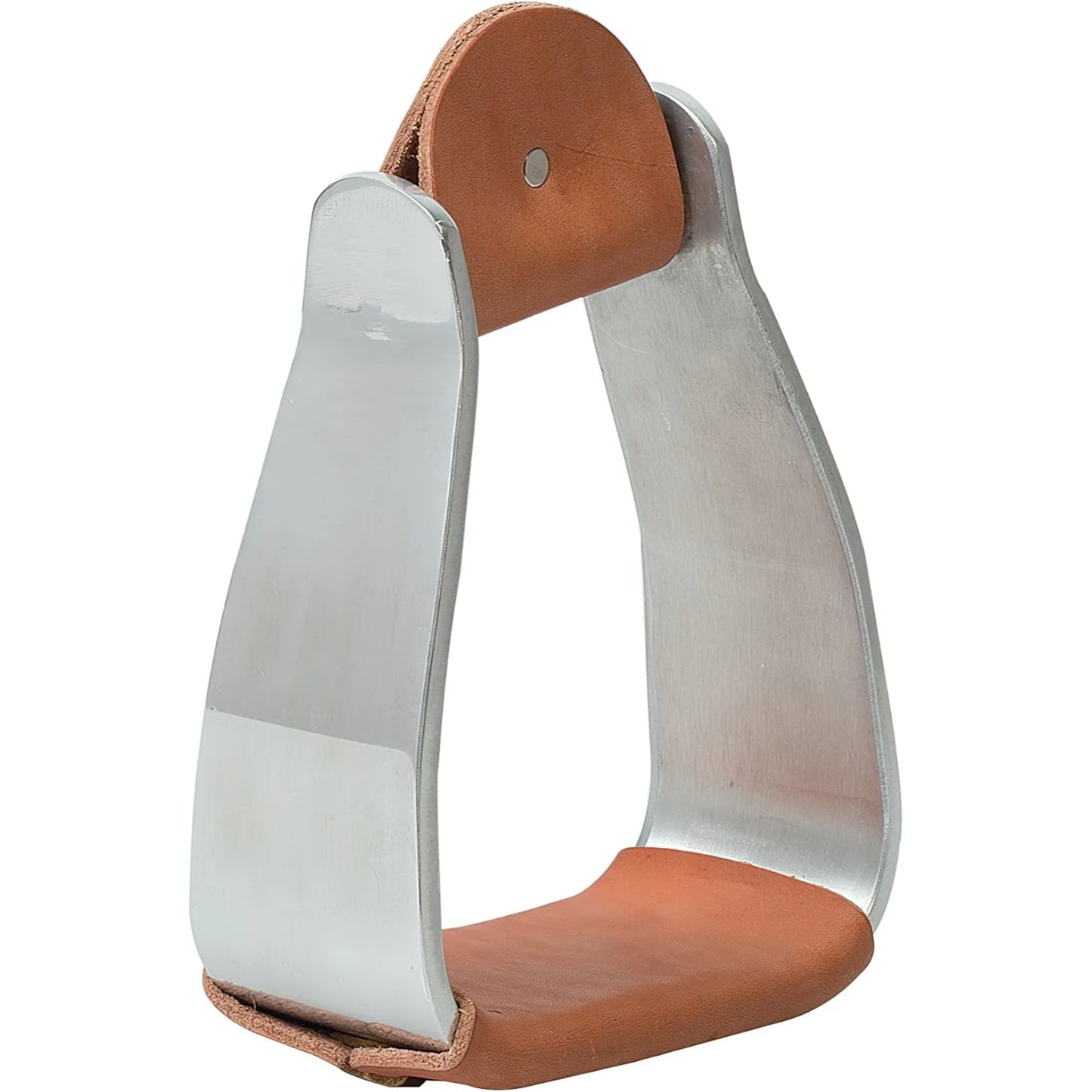 Weaver Leather Sloped Aluminum Stirrups with Leather Tread - Ergonomic Western Design