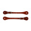 Weaver Leather brown western spur straps for adult riders. These durable, rich russet leather straps feature polished silver-toned metal buckles and multiple adjustment holes for a custom, secure fit. Designed for comfort and longevity, these essential equestrian accessories are perfect for everyday ranch work or western horse shows. Genuine Weaver Leather craftsmanship ensures quality and style for cowboy and cowgirl boots.