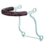 Weaver Leather Stainless Steel Hackamore featuring a premium dark brown braided leather noseband. This bitless horse bridle provides effective leverage with sleek, curved stainless steel shanks and a wide, comfortable nose piece. Ideal for Western performance, training, or bit-sensitive horses, this durable equestrian gear combines professional style and functional design for a polished look in the ring or on the trail.
