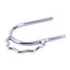 Weaver Leather Stainless Steel Lady Quick-On Barrel Spurs featuring a polished silver finish and a unique scalloped decorative edge. These sleek western spurs are designed for easy on-and-off use, making them perfect for barrel racing and competitive horse riding. Durable, high-quality equestrian gear for women riders seeking stylish and functional performance equipment in the arena.
