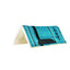 Weaver Leather Straight Acrylic Saddle Pad in vibrant teal blue, 22x22. This Western saddle pad features a woven acrylic top with decorative black and white stripes, reinforced with durable black wear leathers. The interior is lined with thick, soft white synthetic fleece for horse comfort. Ideal for pony saddles and everyday riding, offering a stylish and practical addition to your equestrian tack collection.