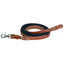 Weaver Leather Suede Covered Barrel Rein featuring rich brown leather and a non-slip navy suede grip for superior control. This professional-grade western horse tack includes durable silver hardware with a scissor snap and adjustable buckles. Perfect for barrel racing, gymkhana, and everyday western riding, these high-quality reins offer both style and performance for competitive riders.