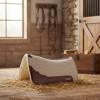 Weaver Synergy F10 Virgin Merino Wool Contoured Western Saddle Pad - 31" x 32" - 1" Thick