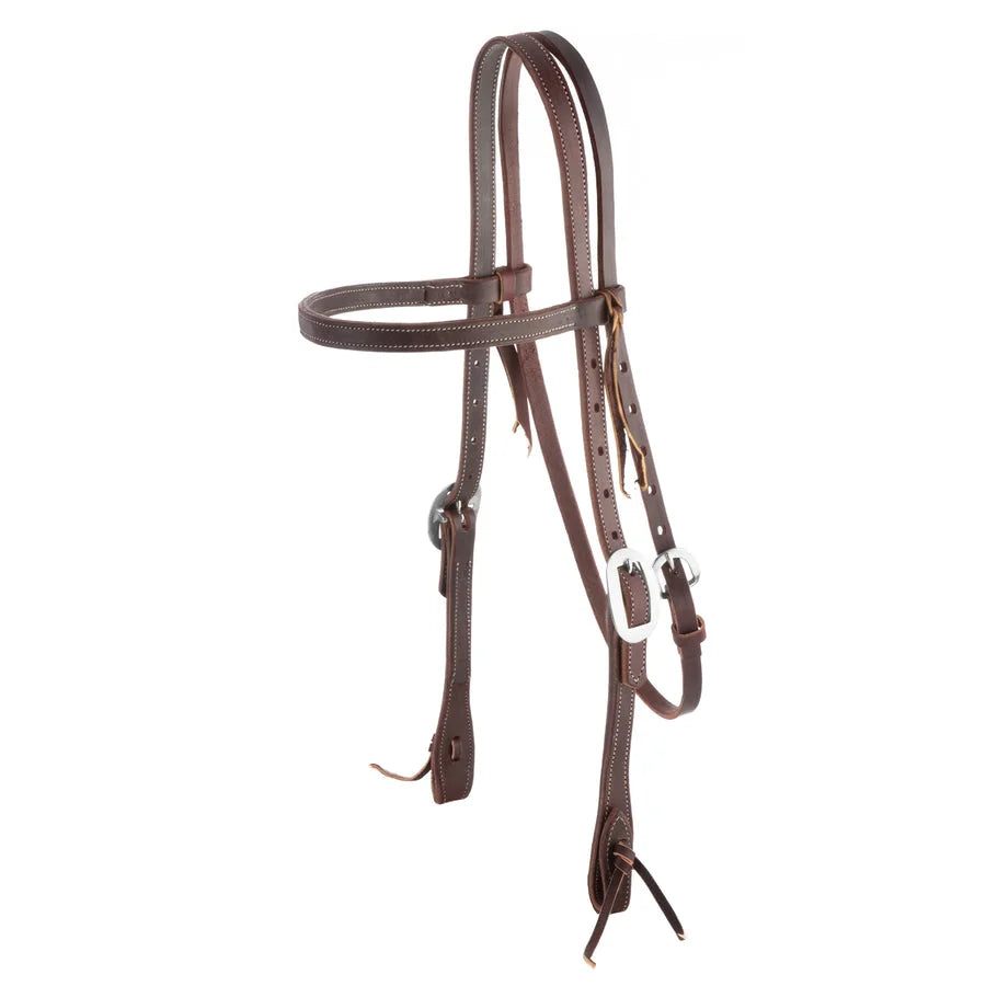 Weaver Leather Synergy Browband Headstall - 5/8" Burgundy Latigo Leather