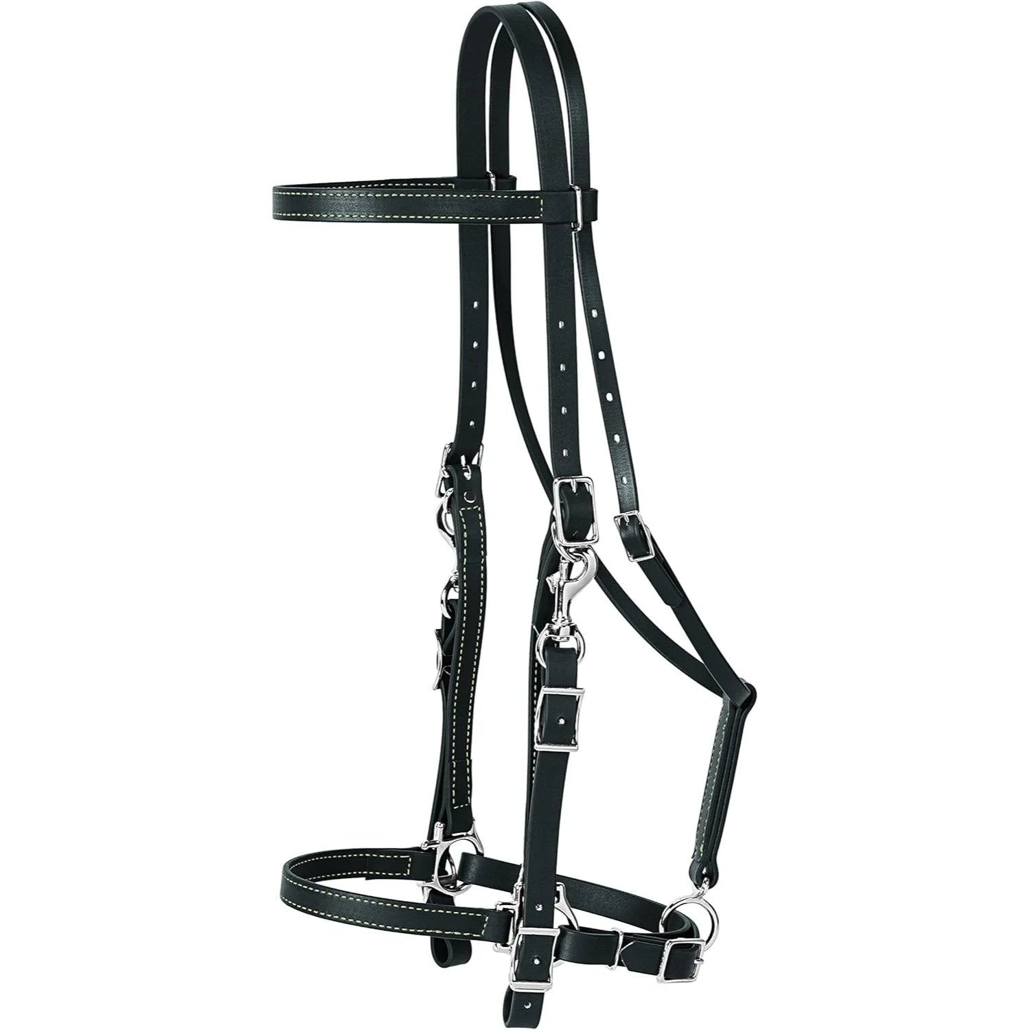 Weaver Leather Trail Gear Nylon Horse Halter Bridle Combo for Trail Riding - Black