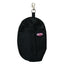 Weaver Leather Water Bottle Holder in black, perfect for trail riding. This heavy-duty nylon pouch features a silver scissor snap hook for easy attachment to a saddle or gear, a vertical webbing strap, and a small front pocket with the Weaver Leather logo. Stay hydrated on every ride with this durable, portable equestrian accessory.