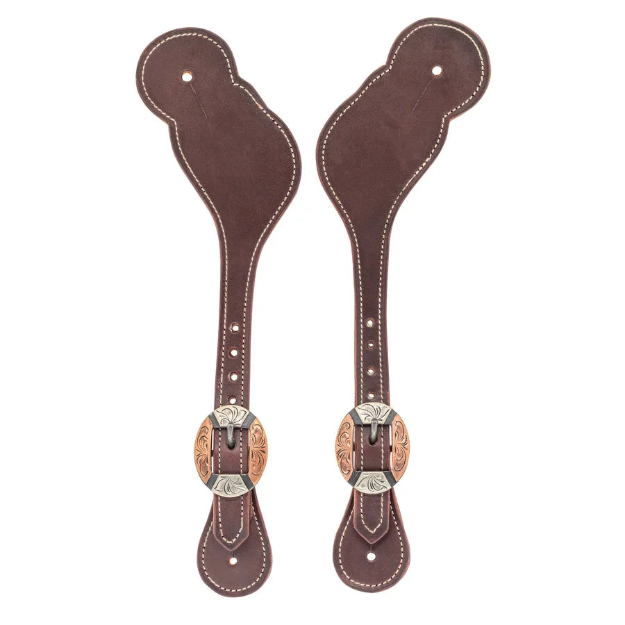 Weaver Leather Western Latigo Leather Spur Straps - Regular Size, Black