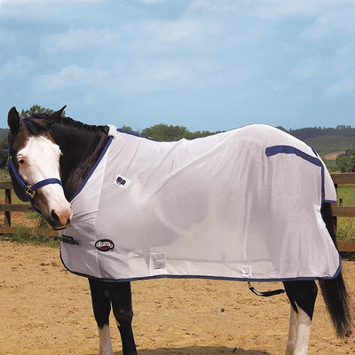 Weaver Leather White Horse Fly Sheet - Breathable Mesh for Pasture Protection - Multiple Sizes