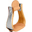 Weaver Leather Wood Bell Stirrups with Leather Tread - 3 Inch Width Western Riding Stirrups