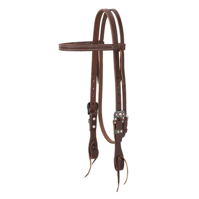 Weaver Leather Work Tack Browband Headstall - Durable Heavy Duty Harness Leather - Horse Size