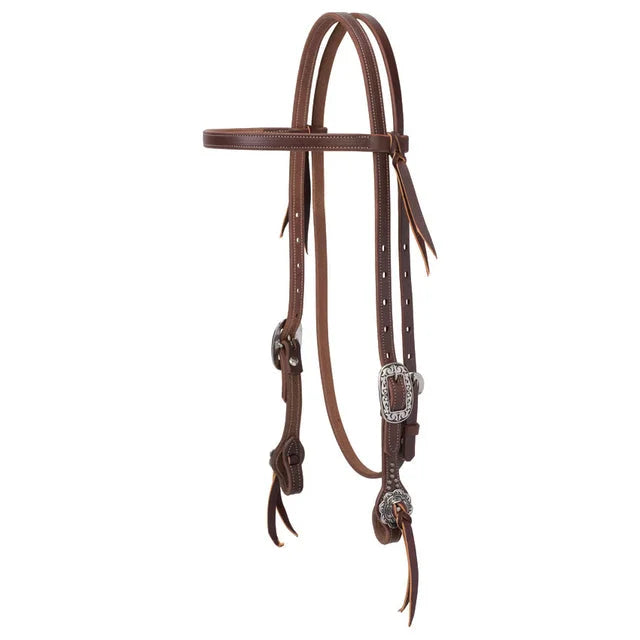 Weaver Leather Work Tack Browband Headstall - Durable Heavy Duty Harness Leather - Horse Size