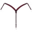 Weaver Leather Working Tack Breast Collar in a deep burgundy hue with heavy-duty white stitching. This durable Y-style horse breast collar features stainless steel buckles, adjustable straps for a custom fit, and a snap-hook center strap. A reliable piece of western horse tack perfect for ranch work, training, or trail riding. High-quality leather craftsmanship for every equestrian's gear collection.