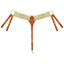 Weaver Leather Woven Mohair Roper Breast Collar featuring natural cream-colored mohair straps and russet brown leather accents. This high-quality horse tack includes adjustable leather tug straps with silver buckles and a center snap hook for easy saddle attachment. Designed for comfort and breathability, this classic western breast collar is ideal for roping, trail riding, and ranch work, providing a secure and stylish fit for any horse.
