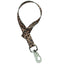Weaver Leather nylon bucket strap featuring a stylish leopard print pattern. This durable equestrian accessory includes a looped top for easy hanging and a heavy-duty silver-tone metal snap hook for securing water or feed buckets. Perfect for barn organization and stable management, this trendy cheetah print bucket hanger adds flair and function to any horse stall or trailer.