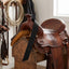 Weaver Leather black nylon half breed billet on a western saddle