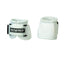 Pair of white Weaver Synergy Bell Boots with Xtended Closure for horses. These durable overreach boots feature high-quality ballistic nylon, a soft padded collar for comfort, and a secure double-locking hook and loop strap. The black and white Synergy by Weaver logo is visible on the front. Essential equestrian protective gear for performance, training, and turnout to prevent hoof and heel bulb injuries.