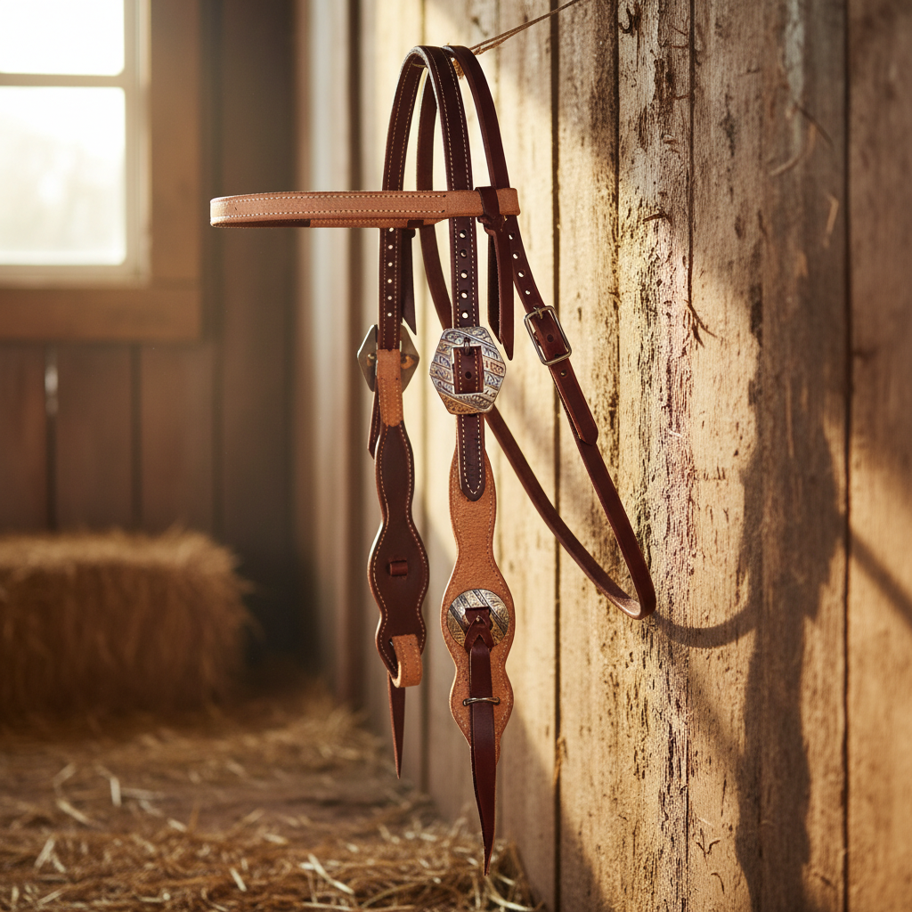 Professional's Choice Western Quick Change Tassel Browband Horse Headstall - Horse Size