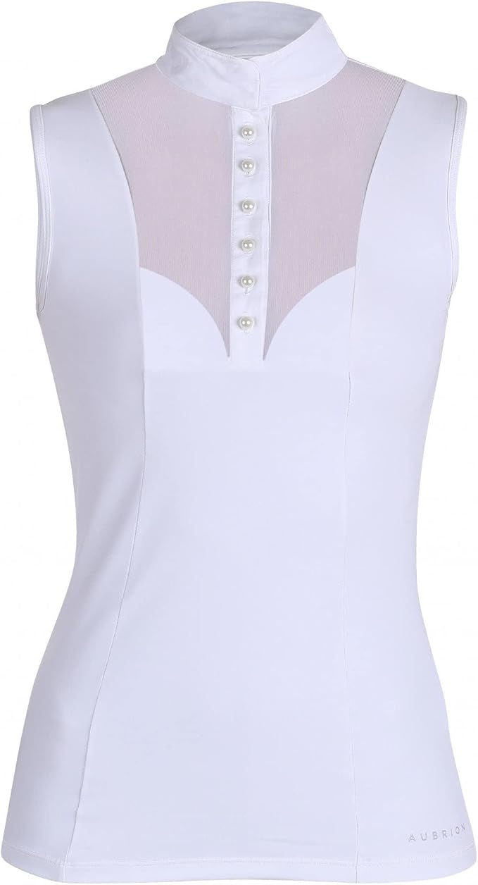 Shires Aubrion Preston Sleeveless Show Shirt - Ladies White