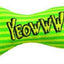 Green and yellow striped cat toy with 'YEOWWW!' text - Hooves and Paws