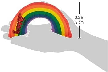 Hand holding a rainbow-shaped  toy from Yeowww 