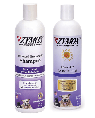 Zymox Itch 12oz Relief Shampoo and 12oz Conditioning Rinse Bundle Combo Pack - Hooves and Paws