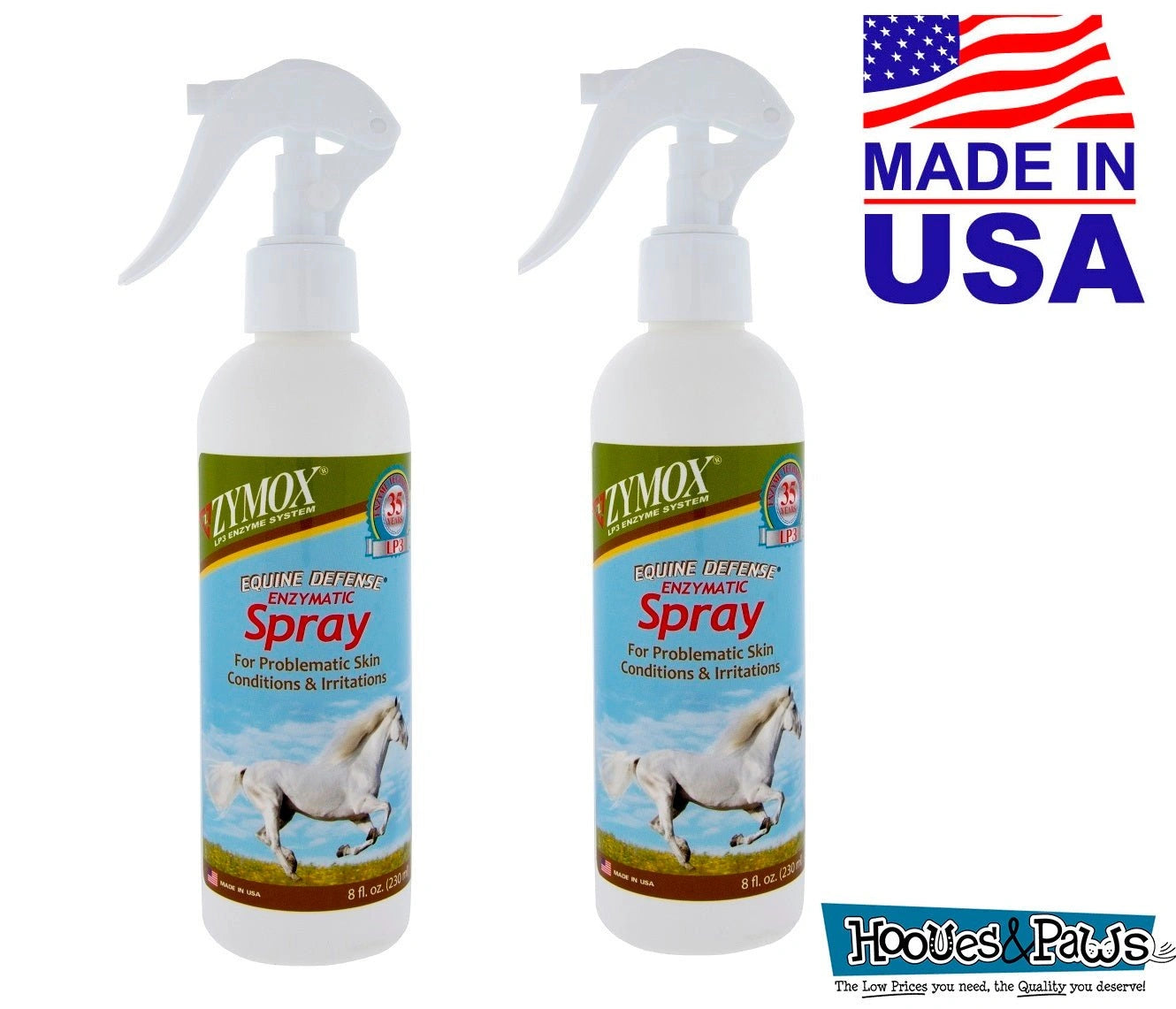 Zymox Equine Horse Defense Enzymatic Spray for Skin Conditions 8 oz - Hooves and Paws