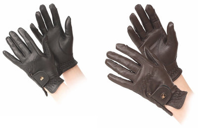 Shires Aubrion Leather Riding Work Horse Riding Non - Slip Gloves - Hooves and Paws