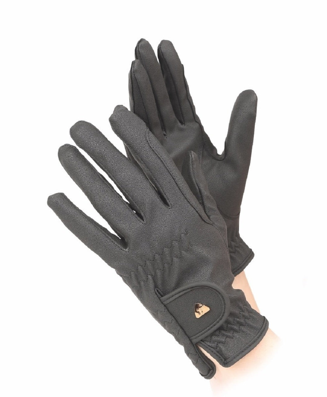 Shires Aubrion PU Riding Work Horse Riding Non - Slip Synthetic Leather Gloves - Hooves and Paws