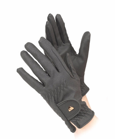 Shires Aubrion PU Riding Work Horse Riding Non - Slip Synthetic Leather Gloves - Hooves and Paws