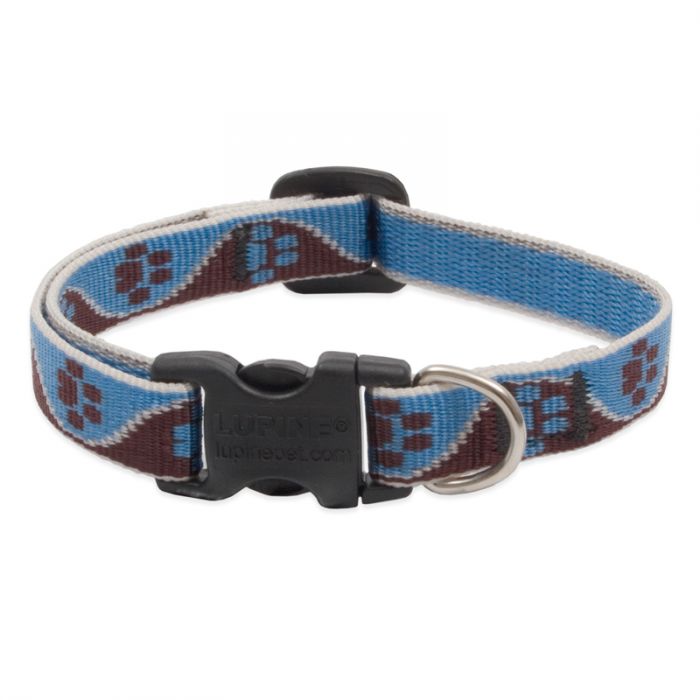 Dog Collar Lupine Pet Lifetime Adjustable 1/2" 3/4" or 1" Puppy Original Designs - Hooves and Paws