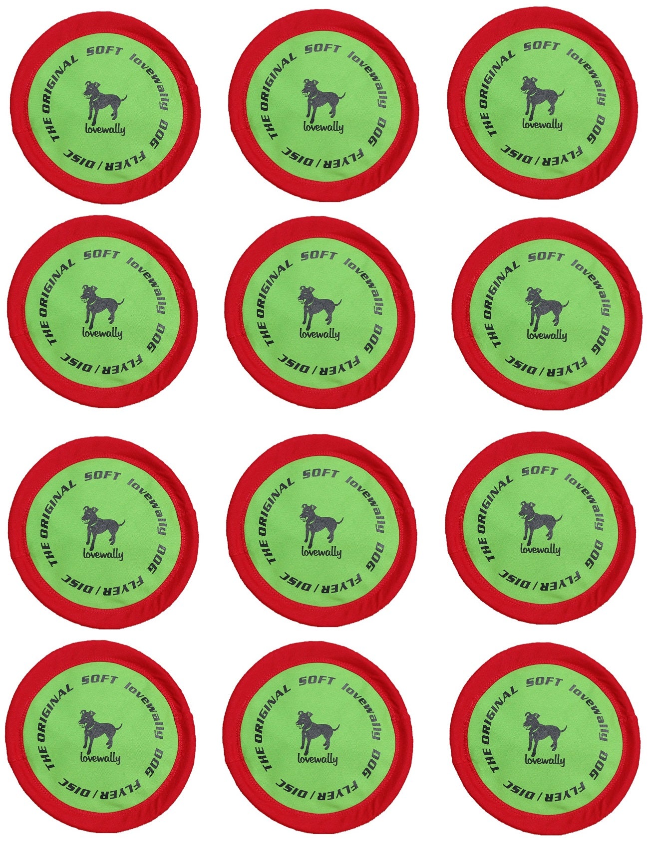 LoveWally The Original Soft Bite Floppy Disc Flyer Outdoor Adventure Gear Dog Toy - Hooves and Paws